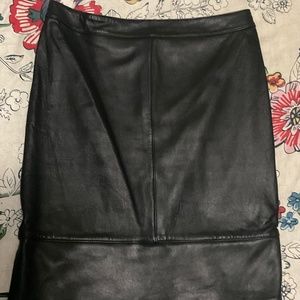 Bebe 100% Leather Skirt (with lining) Size 8 Black